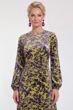 Floral Velvet Burnout Black Mother of the Bride Dress with Long Sleeves