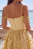 Lilac Corset 3D Flower Sequin A Line Homecoming Dress