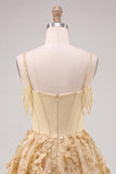 Lilac Corset 3D Flower Sequin A Line Homecoming Dress