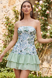 Dusty Rose Strapless A Line Sequin Homecoming Dress