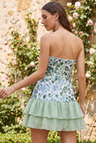 Dusty Rose Strapless A Line Sequin Homecoming Dress
