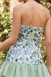 Dusty Rose Strapless A Line Sequin Homecoming Dress