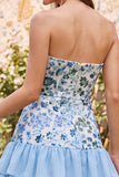 Dusty Rose Strapless A Line Sequin Homecoming Dress