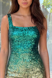 Sequin Bodycon Royal Blue and Gold Short Homecominmg Dress