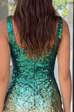 Sequin Bodycon Royal Blue and Gold Short Homecominmg Dress