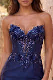 Dark Green Corset Strapless Bodycon Sequin Homecoming Dress