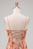 Orange Bodycon Sequin Short Homecoming Dress with Lace-up Back