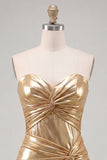 Fuchsia Metallic Sweetheart Ruched Ruffle Short Homecoming Dress