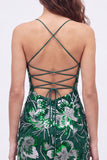 Light Green Bodycon Sequin Homecoming Dress with Lace-up Back