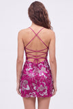 Light Green Bodycon Sequin Homecoming Dress with Lace-up Back
