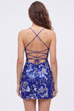 Light Green Bodycon Sequin Homecoming Dress with Lace-up Back