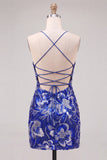 Light Green Bodycon Sequin Homecoming Dress with Lace-up Back