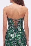 Strapless Royal Blue Sequin Bodycon Short Homecoming Dress