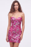 Strapless Royal Blue Sequin Bodycon Short Homecoming Dress