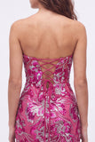 Strapless Royal Blue Sequin Bodycon Short Homecoming Dress