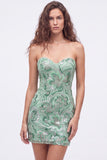 Strapless Royal Blue Sequin Bodycon Short Homecoming Dress