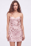 Sequin Burgundy Spaghetti Straps Short Homecoming Dress with Lace-up Back