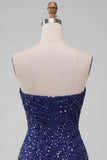 Strapless Pink Ruched Bodycon Sequin Homecoming Dress