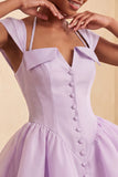Mint Green Single Breasted A Line Short Homecoming Dress with Cap Sleeves