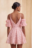 Olive Sequin Cold Shoulder A Line Short Homecoming Dress with Lace-up Back