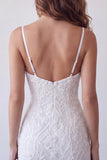 White Bodycon Beaded Sequin Short Homecoming Dress with Lace