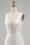 White Bodycon Beaded Sequin Homecoming Dress with Slit