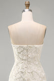 Ivory Bodycon Strapless Short Homecoming Dress with Sequins