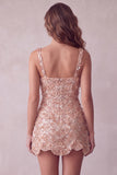 Ivory Square Neck A Line Short Homecoming Dress with Sequins