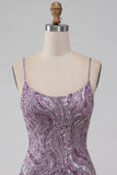 Lilac Bodycon Sequin Short Homecoming Dress