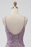 Lilac Bodycon Sequin Short Homecoming Dress
