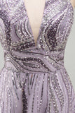 Halter Beaded A Line Lilac Backless Short Homecoming Dress with Sequins