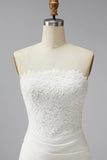 Strapless White Bodycon Mini Dress with Lace