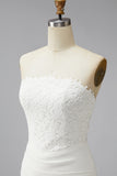 Strapless White Bodycon Mini Dress with Lace
