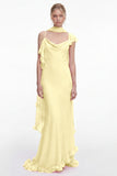 Pink 3D Floral Mermaid Long Bridesmaid Dress with Scarf