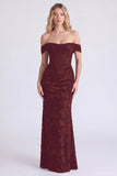 Dark Navy Off the Shoulder Mermaid Floral Corset Bridesmaid Dress