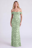 Dark Navy Off the Shoulder Mermaid Floral Corset Bridesmaid Dress