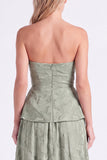 Dusty Sage Sweetheart Floral A Line Bridesmaid Dress with Slit