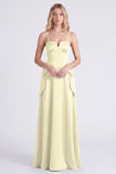 Burnt Orange Spaghetti Straps A Line Satin Bridesmaid Dress