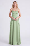 Burnt Orange Spaghetti Straps A Line Satin Bridesmaid Dress