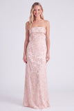 Strapless Light Blue Jacquard Mermaid Long Bridesmaid Dress
