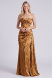 Sage Jacquard Satin Ruched Strapless Bridesmaid Dress with Sash