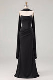 Sage Mermaid Corset Strapless Bridesmaid Dress with Scarf