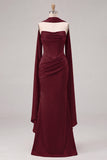 Sage Mermaid Corset Strapless Bridesmaid Dress with Scarf