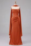 Sage Mermaid Corset Strapless Bridesmaid Dress with Scarf