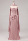 Sage Mermaid Corset Strapless Bridesmaid Dress with Scarf