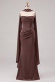 Sage Mermaid Corset Strapless Bridesmaid Dress with Scarf