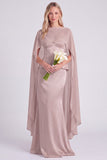 Light Blue Satin Corset Mermaid Bridesmaid Dress with Cape