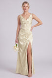 Blush Pink Floral Jacquard Corset Bridesmaid Dress with Slit