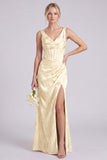 Blush Pink Floral Jacquard Corset Bridesmaid Dress with Slit
