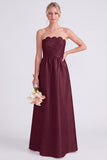 Daffodil A Line Strapless Long Bridesmaid Dress